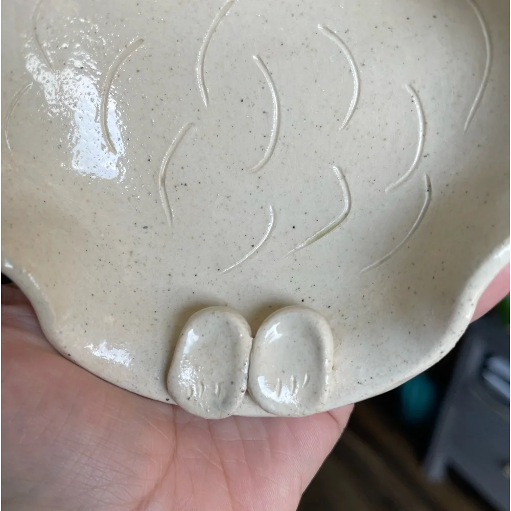 Vintage Ceramic Cat Soap Dish Handmade